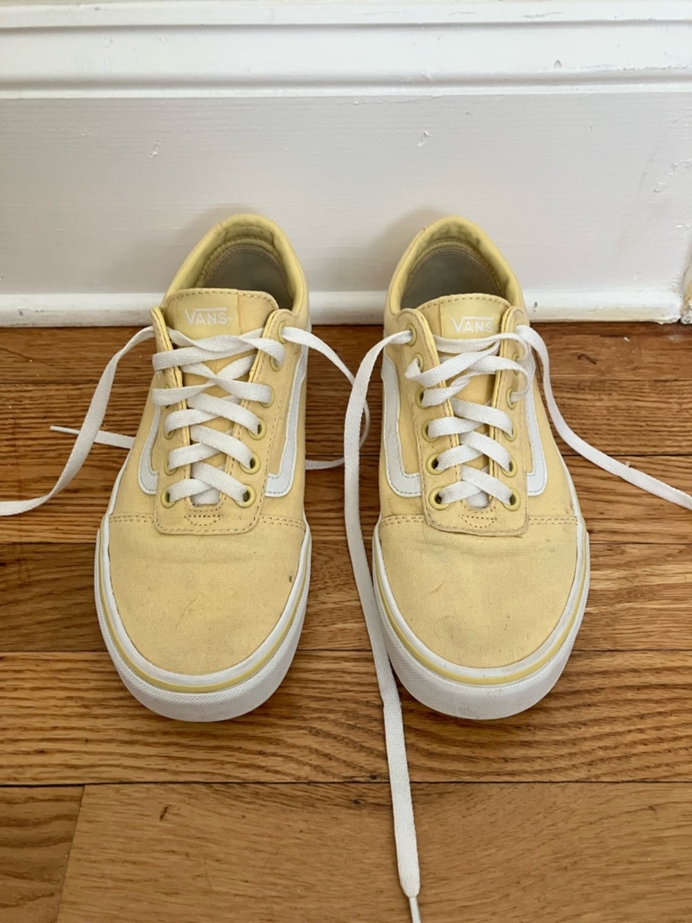 Vans Old Skool Low Top Sneakers in Butter Yellow and White